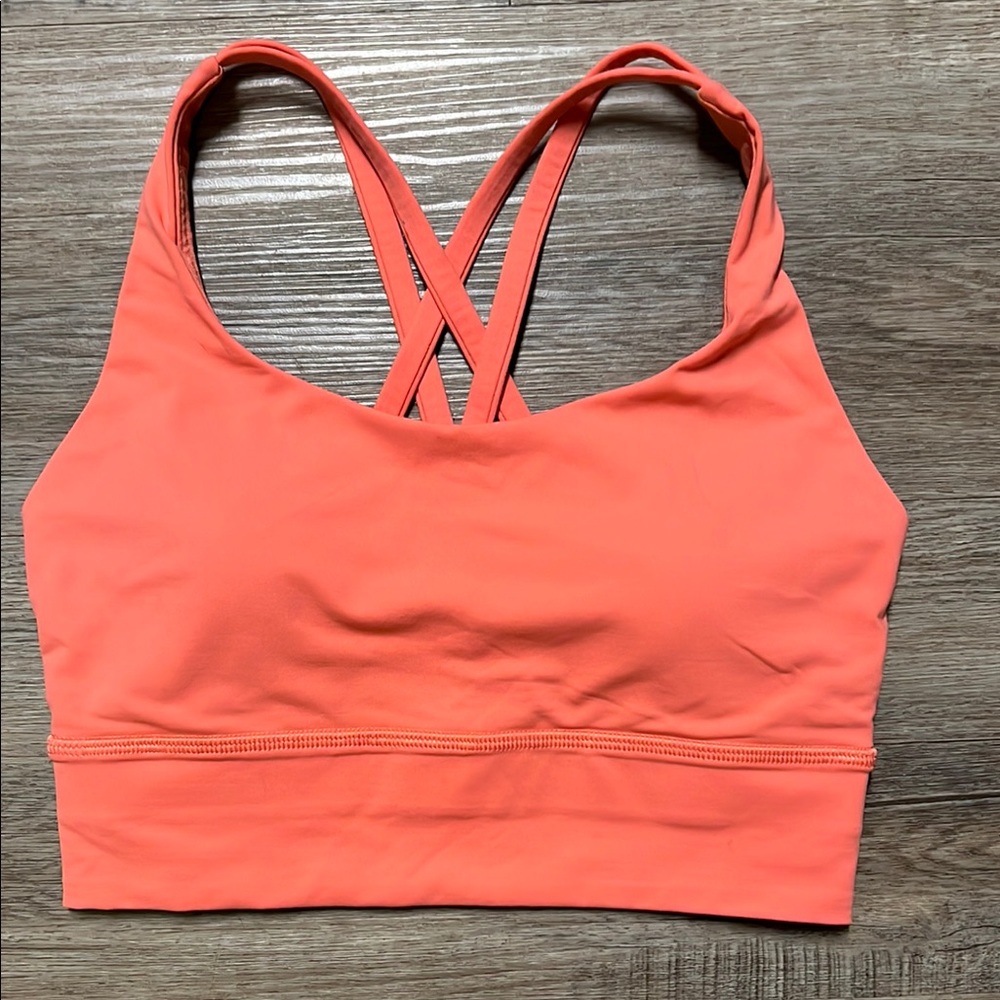 Lululemon Orange Sports Bra Racerback Medium Support